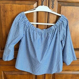 Velvet Heart Blue and White Striped Blouse